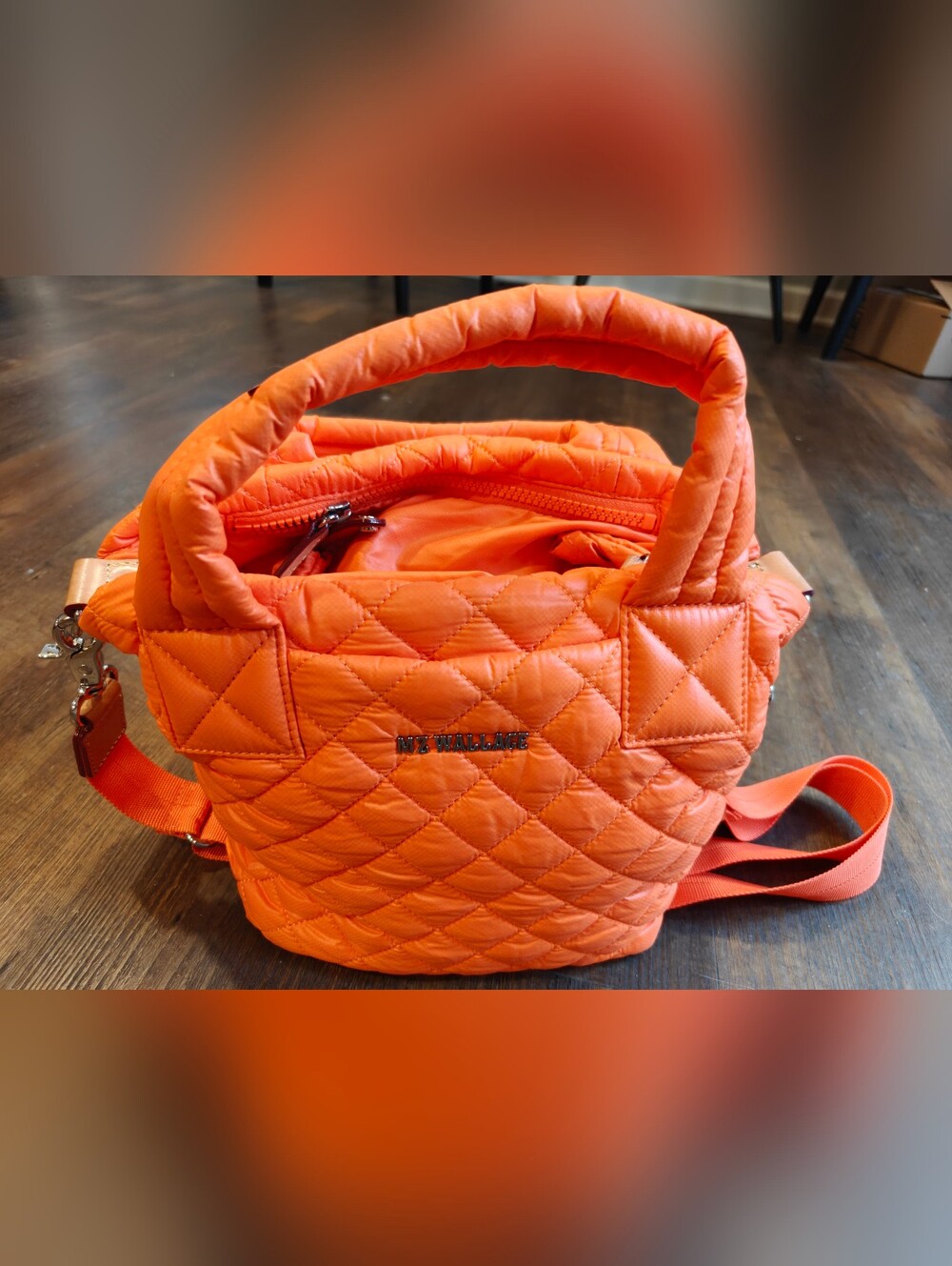 MZ Wallace Orange Deluxe Mini Metro Tote